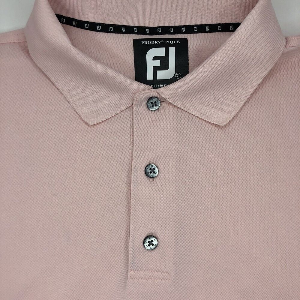 FJ Footjoy Men's XL Pink Casual Outdoor Pullover Short Sleeve‎ Golf Polo Shirt